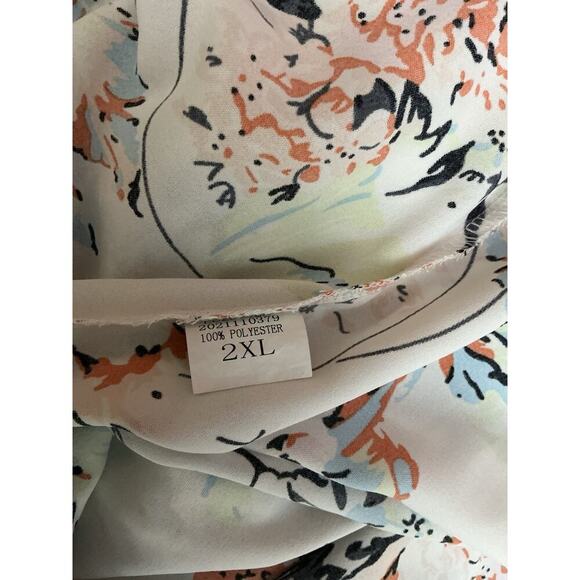 Assorted Brands Women White Short Sleeve Blouse 2XL - Picture 3 of 5